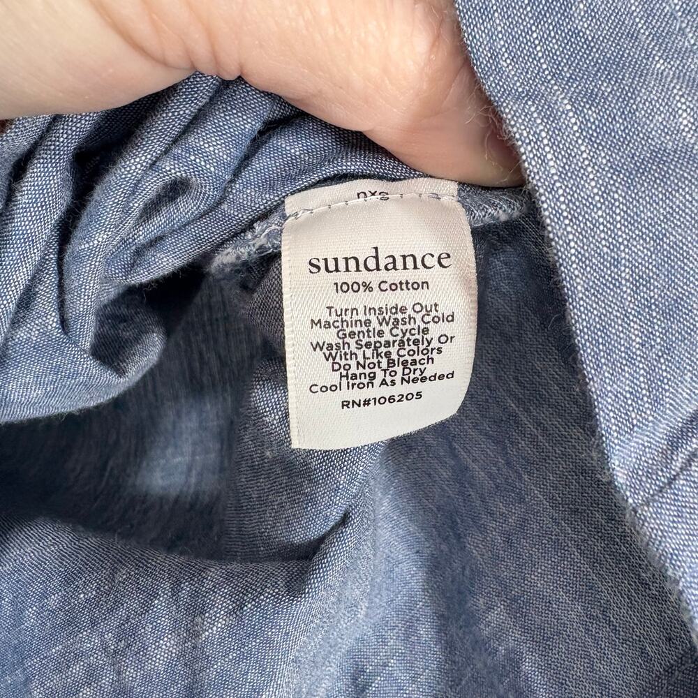 Sundance Women's Boho Blue Chambray Flutter Sleev… - image 5
